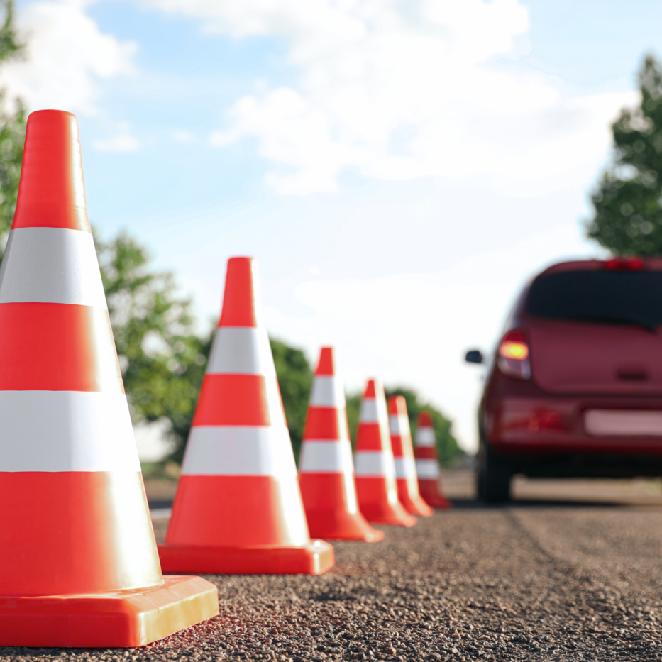 driving school cones testing in temple texas