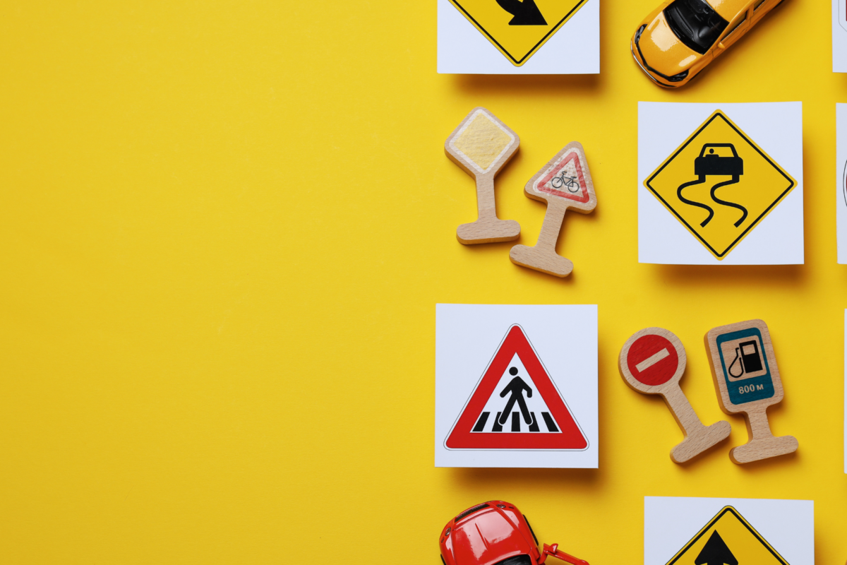 yellow driving school license graphics